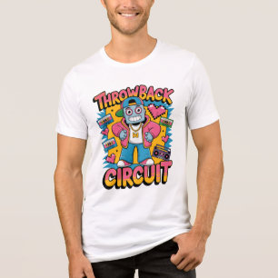 T-shirt En Tri-matière Retro Robot 90s Design Hip hop - Fun Cartoon Throw