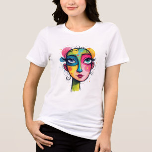 T-shirt En Tri-matière "Rêve chromatique" - Portrait Pop Art Abstrait