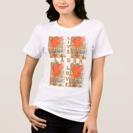 T-shirt En Tri-matière Revêtu Coeur vivant rire amour