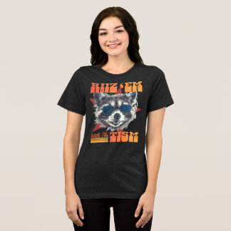T-shirt En Tri-matière Riiz Em avec le Tism Feral Raccoon 90s Bootleg
