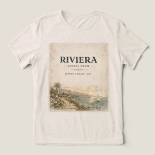T-shirt En Tri-matière Riviera Social Club Monte Carlo 1962 Vintage