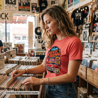 T-shirt En Tri-matière Rock ’n’ Roll des années 50, voitures classiques e