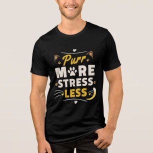 T-shirt En Tri-matière Ronronnez Plus Stressez Moins - Design Rétro Chat