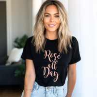 Rose All Day Rose Gold Script Noir Femmes