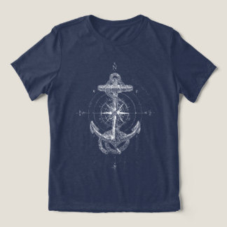 T-shirt En Tri-matière Rose des vents d'ancre nautique vintage marine