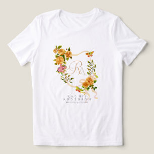 T-shirt En Tri-matière Rose d'or Ruban Chic Monogramme