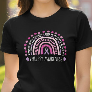 T-shirt En Tri-matière Ruban Violet Arc-en-Ciel de Soutien à l'Épilepsie