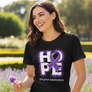 T-shirt En Tri-matière Ruban Violet Espoir de Sensibilisation à l'Épileps