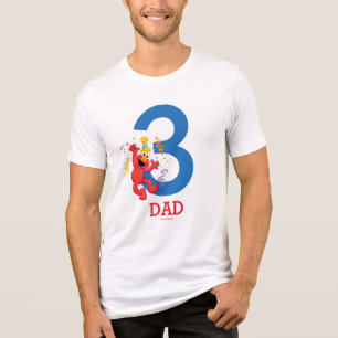T-shirt En Tri-matière Rue Sésame   Elmo - Rainbow Birthday Papa