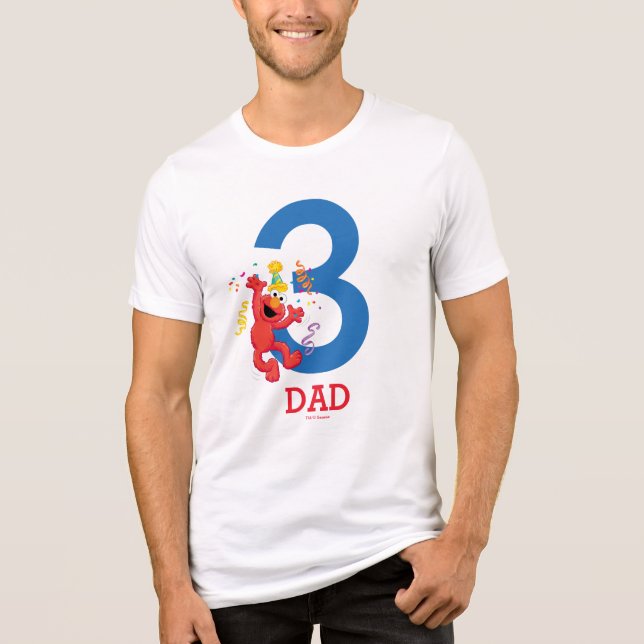 T-shirt En Tri-matière Rue Sésame | Elmo - Rainbow Birthday Papa (Recto)
