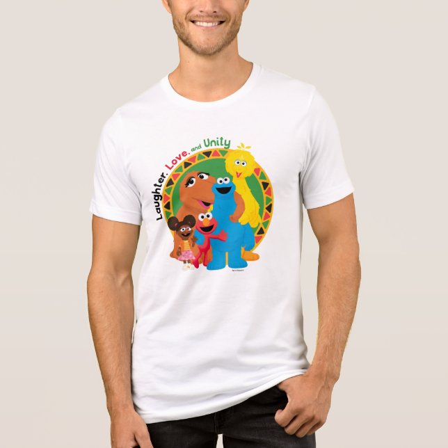 T-shirt En Tri-matière Rue Sésame | Rire, amour et unité (Recto)