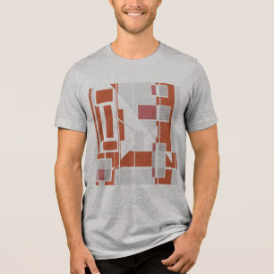 T-shirt En Tri-matière Rust Grey Dusty Rose MCM Look Géométrique Abstrait