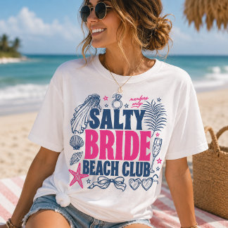 T-shirt En Tri-matière Salty Bride Beach Club Membres Seulement Navy Rose