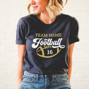 T-shirt En Tri-matière Script personnalisé d'équipe de football Or Navy M