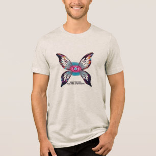 T-shirt En Tri-matière Seas the 80s - Neon Eye Butterfly Synthwave Tee
