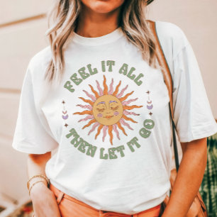 T-shirt En Tri-matière Sentez Tout Puis Lâchez-Le Soleil Rétro Boho
