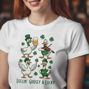 T-shirt En Tri-matière Sentiant Canard & Chanceux Drôle de Saint-Patrick