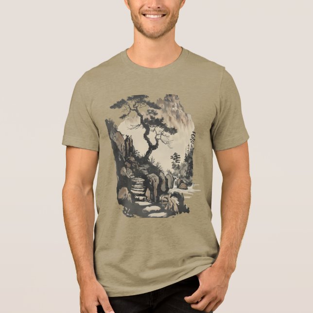 T-shirt En Tri-matière Serene Japanese Landscape Unisex T-Shirt - Tranqui (Recto)