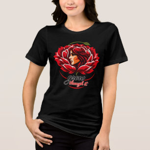 T-shirt En Tri-matière Silhouette de femme florale Art botanique