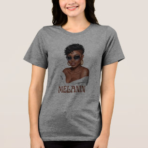 T-shirt En Tri-matière Simple melanin à la mode femme histoire noire