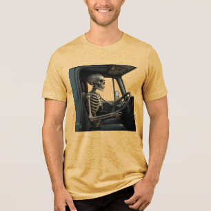 T-shirt En Tri-matière Skeleton Truck Driver Bella+Canvas