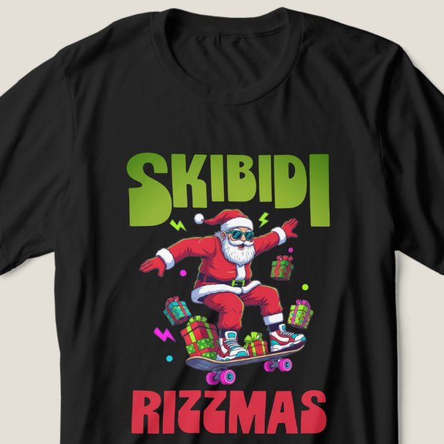 T-shirt En Tri-matière Skibidi Rizzmas Santa on his Skate (Créateur téléchargé)