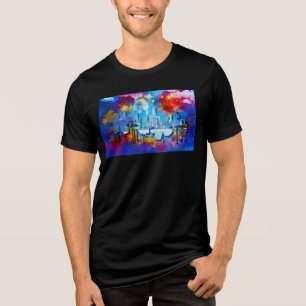 T-shirt En Tri-matière SlipperyJoe NYC graffiti lune entourée de tourbill