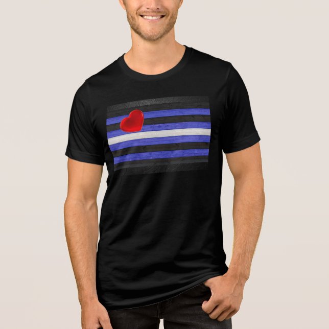 T-shirt En Tri-matière SlipperyJoe's cuir drapeau orgueil noir bleu royal (Recto)