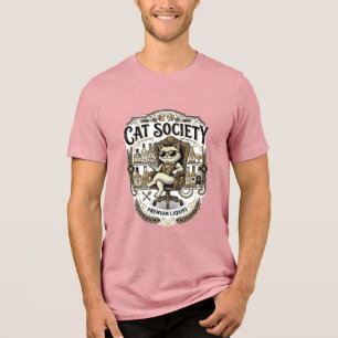 T-shirt En Tri-matière Société de chats Bar à alcool Humour Vintage Vecte