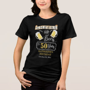 T-shirt En Tri-matière Soirées et bières à 50 ans fête d'anniversaire T-S