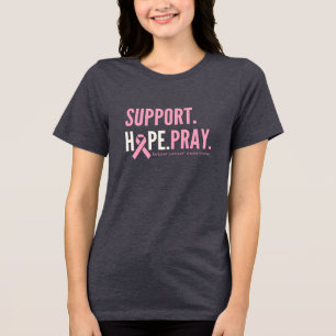 T-shirt En Tri-matière soutien au cancer du sein espoir prier Femmes Chem