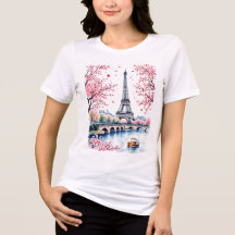 Souvenir parisien Tour Eiffel Cerisier Fleur
