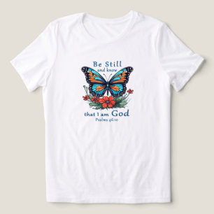 T-shirt En Tri-matière Soyez calme et sachez que je suis Dieu Bible Verse