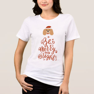 T-shirt En Tri-matière Soyez Joyeux et brillant chien de Noël
