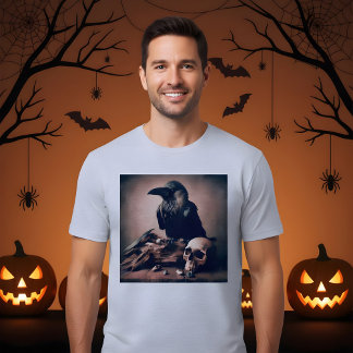 T-shirt En Tri-matière Spooky Halloween Vintage Crow Painting Design