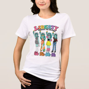 T-shirt En Tri-matière Statue de la Liberté Mode Rétro à Travers 4 Décenn