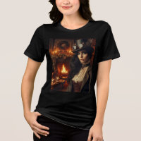 Steampunk Vintage Victorian Lady Christmas Red