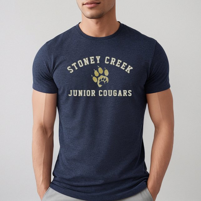 T-shirt En Tri-matière Stoney Creek Junior Cougars Navy Mens (Créateur téléchargé)