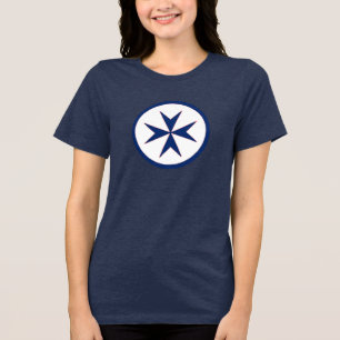 T-shirt En Tri-matière style corsaire bleu croix octogonale