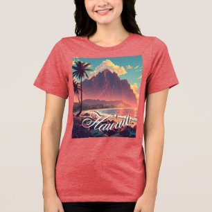 T-shirt En Tri-matière Style vintage Hawaiian Travel Honolulu Mid-Pacific