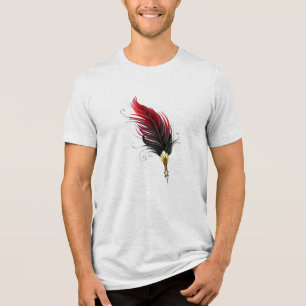 T-shirt En Tri-matière Stylo rouge en plumes avec nib or
