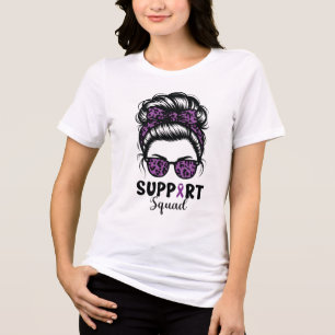 T-shirt En Tri-matière Support Squad Messy Bun Purple Warrier