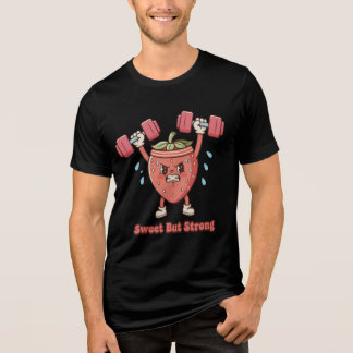 T-shirt En Tri-matière Sweet But Strong – Strawberry Gym Cartoon