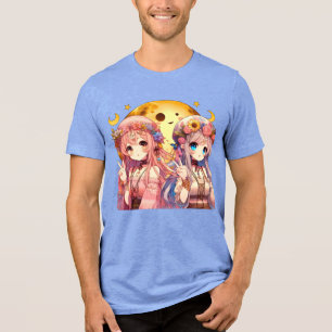 T-shirt En Tri-matière SYMBOLE DE LA FEMME Anime Hippie Lune Filles Donne