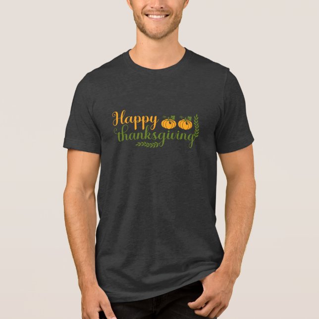 T-shirt En Tri-matière T-shirt bon thanksgiving Citrouille Tri-Bl (Recto)