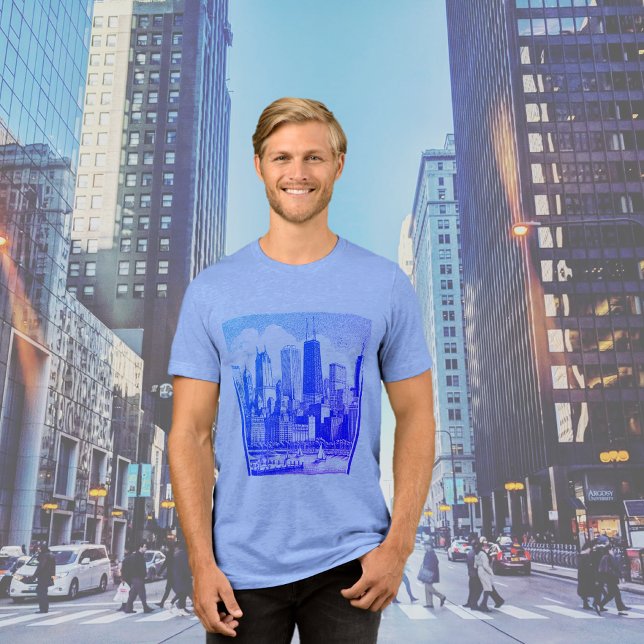 T-shirt En Tri-matière T-Shirt en T-Shirt bleu CHICAGO (Créateur téléchargé)