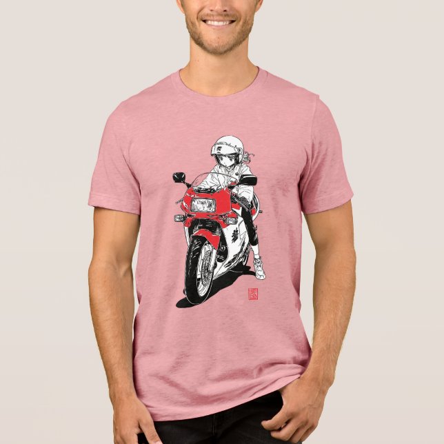 T-shirt En Tri-matière T-shirt fille moteur Anime V01 (Recto)