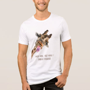 T-shirt En Tri-matière T-shirt Giraffe amusant Texte personnalisé