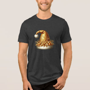 T-shirt En Tri-matière T-Shirt homme Gold Santa Hat