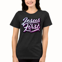 T-shirt Jesus First Pinks et Purples